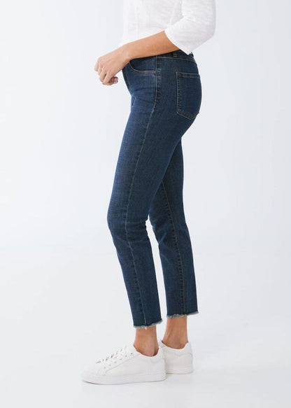 Christina Eco Crosshatch Slim Ankle in Dark Blue