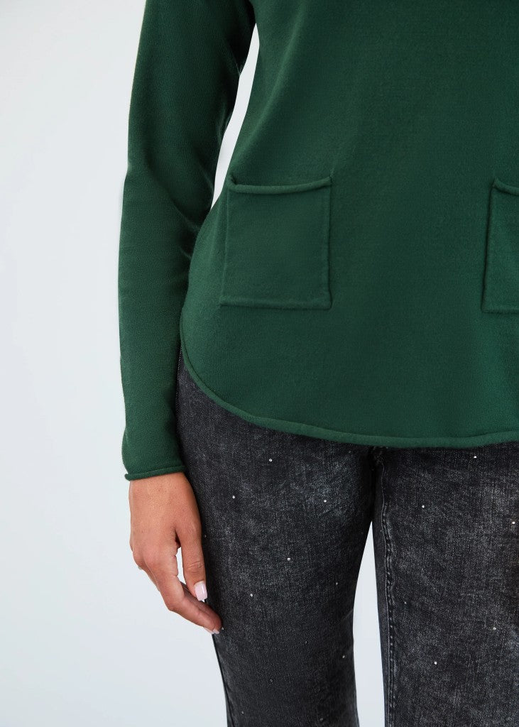 Cowl Neck Sweater in Dark Spruce