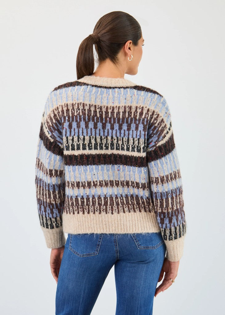 Jacquard Apres Sequin Ski Sweater in Winter Intarsia