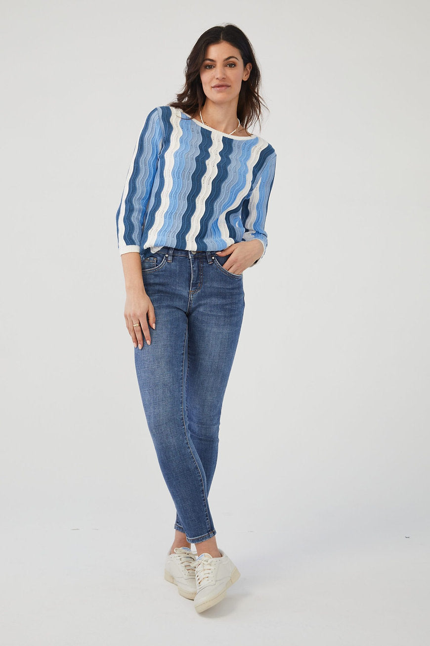 Olivia Medium Wash Eco Crosshatch Slim Ankle