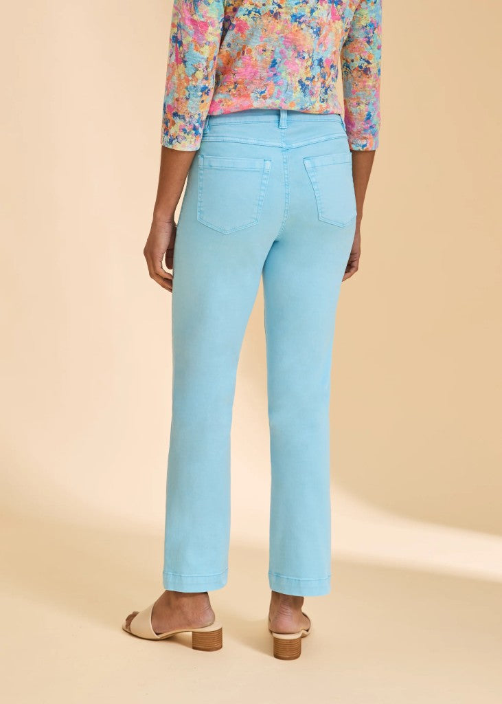 Olivia Twill Straight Ankle Jeans in Pacific Blue