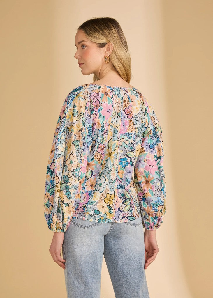 Popover Cotton Viscose Blouse in Ambush Floral