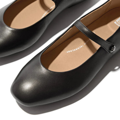 Delicato Crystal Leather Mary Jane in Black