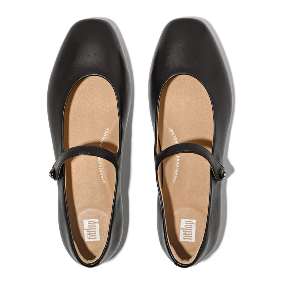 Delicato Crystal Leather Mary Jane in Black