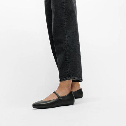 Delicato Crystal Leather Mary Jane in Black