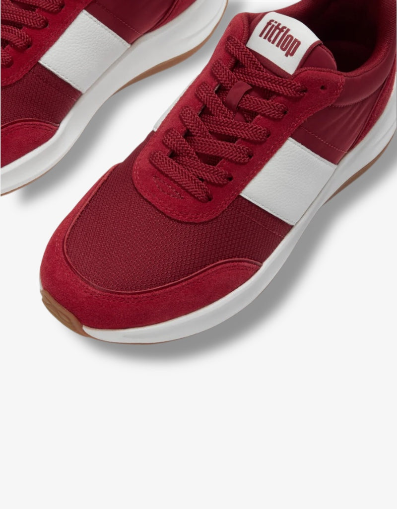 F-Mode Flow Fabric / Suede Sneaker in Burnt Berry