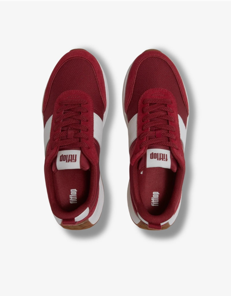 F-Mode Flow Fabric / Suede Sneaker in Burnt Berry
