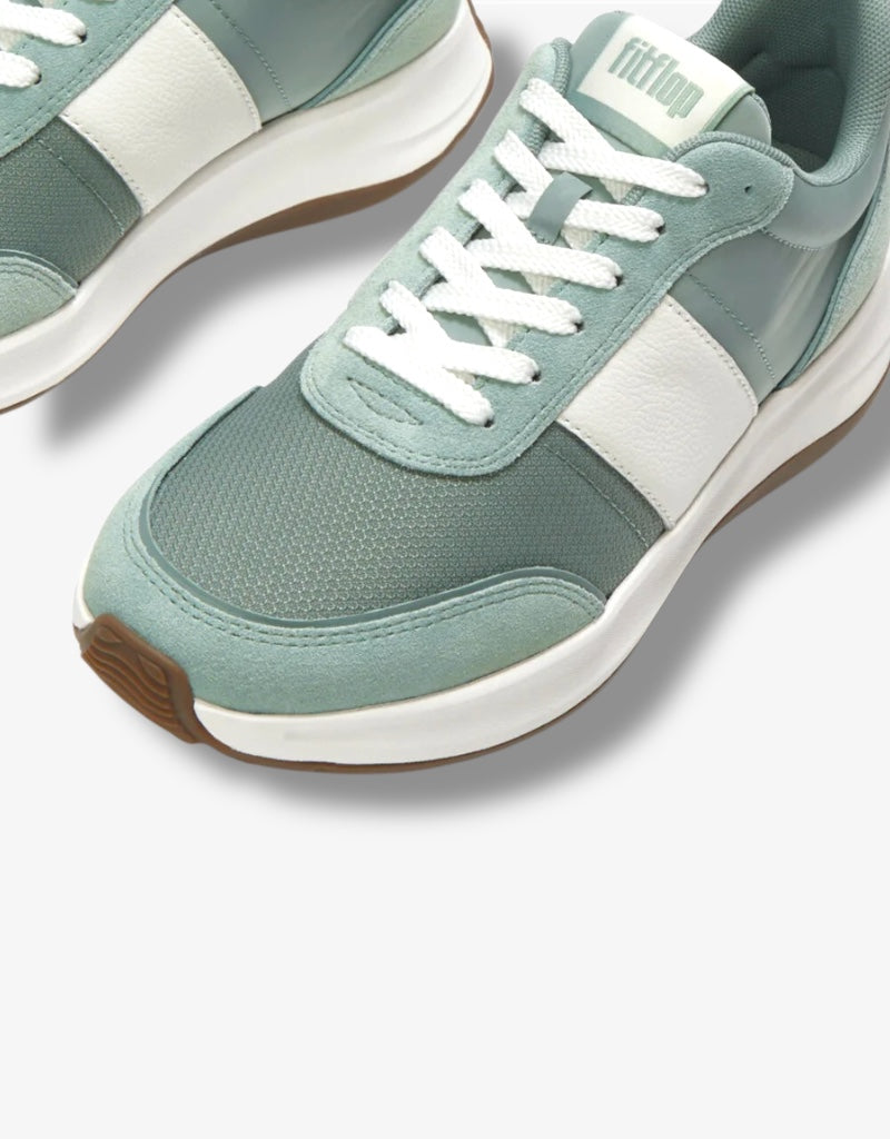 F-Mode Flow Fabric / Suede Sneaker in Frosted Sage
