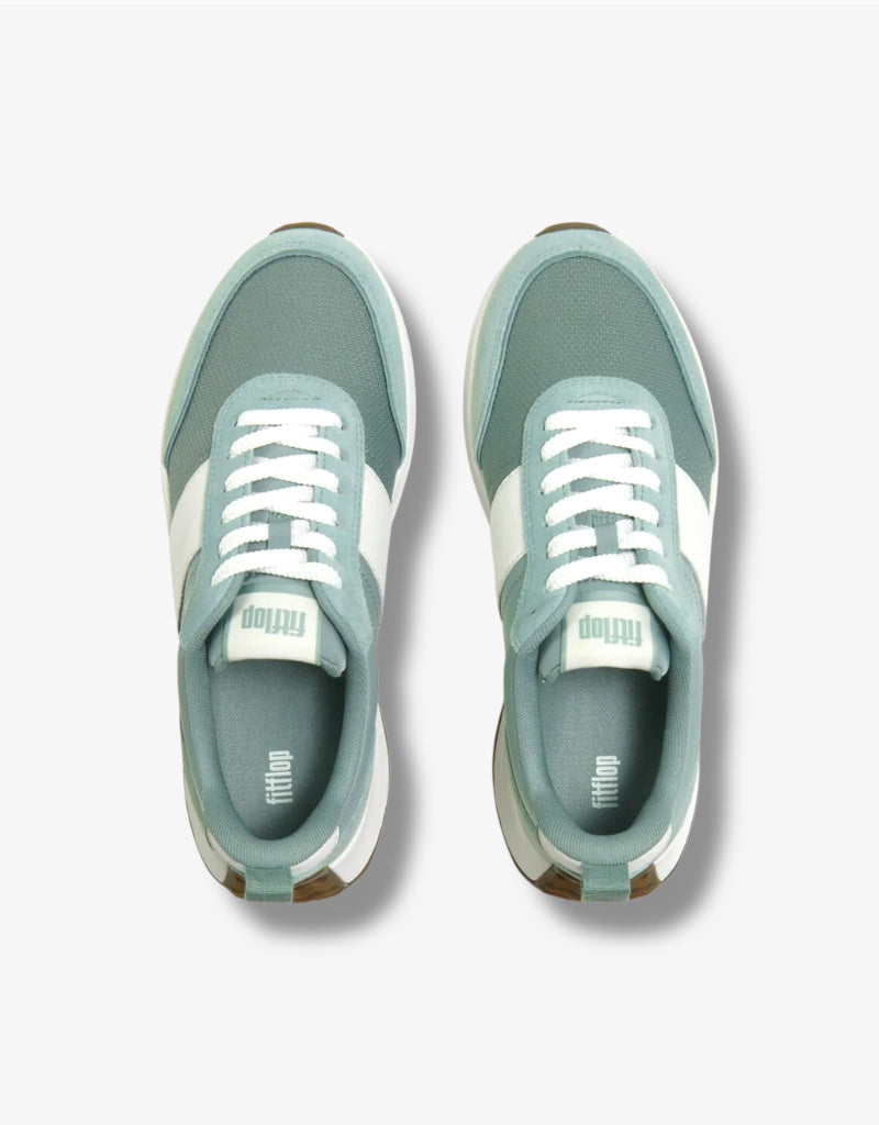 F-Mode Flow Fabric / Suede Sneaker in Frosted Sage