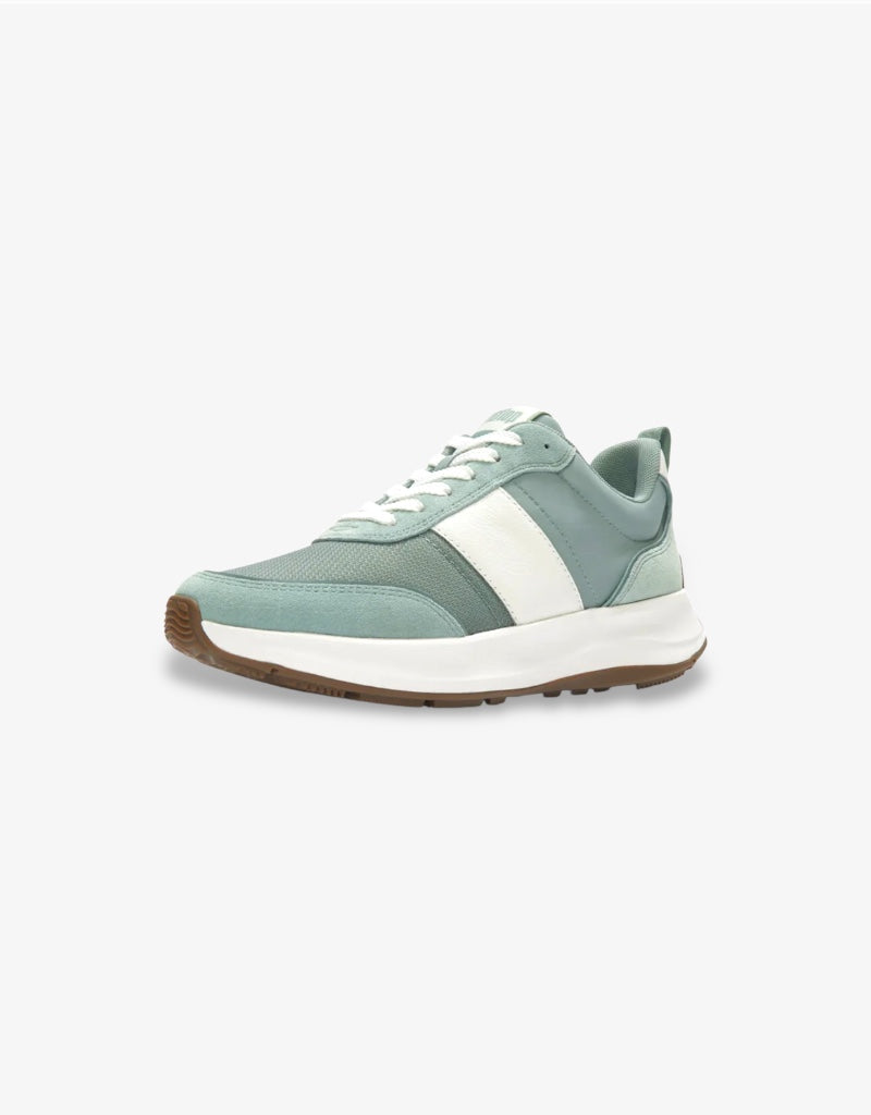 F-Mode Flow Fabric / Suede Sneaker in Frosted Sage