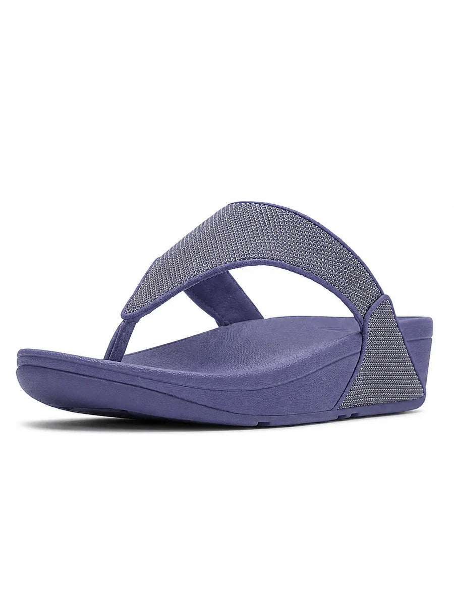 Lulu Shimmerglitz Textured Glitzy Sandals in Nightfall Blue