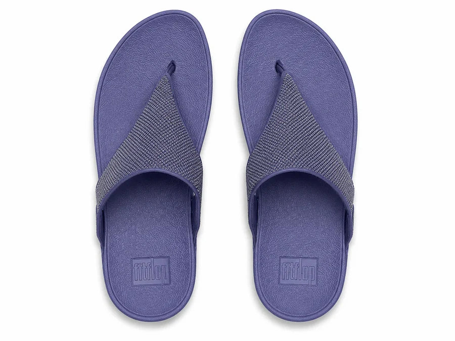 Lulu Shimmerglitz Textured Glitzy Sandals in Nightfall Blue