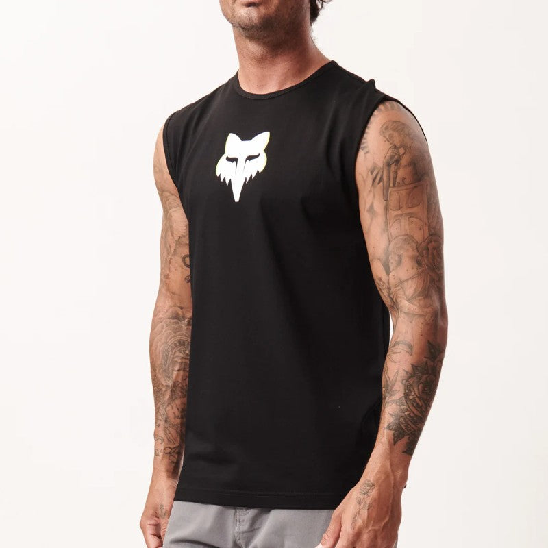 Fox Image Head Vest in Black