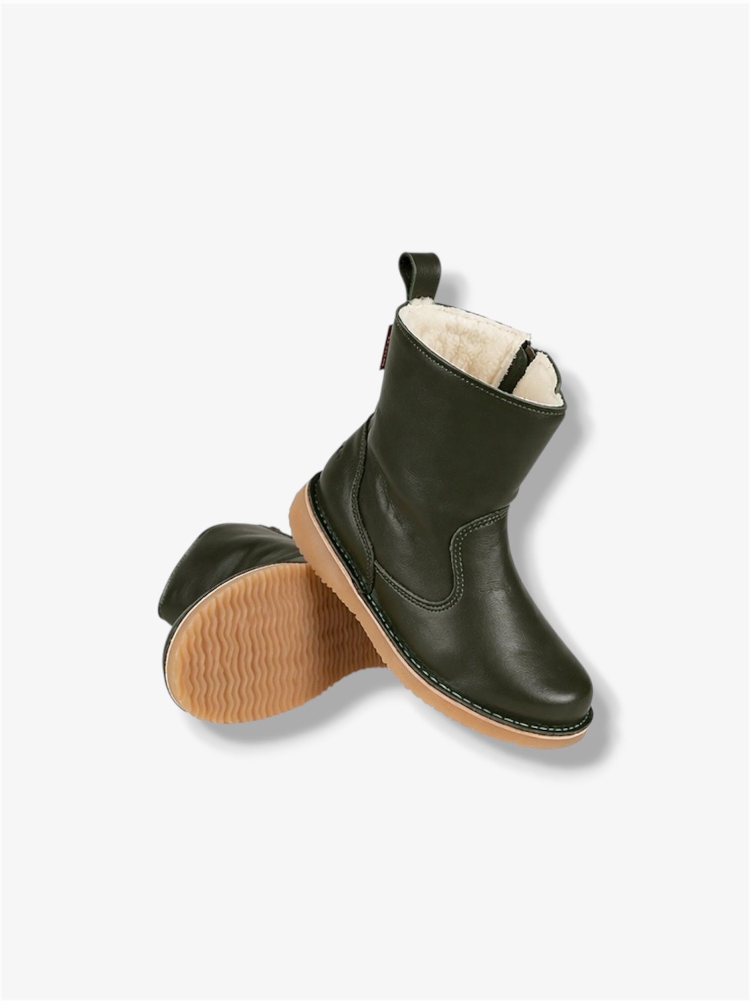 Dalebrook Wool-Lined Leather Boot in Olive Green