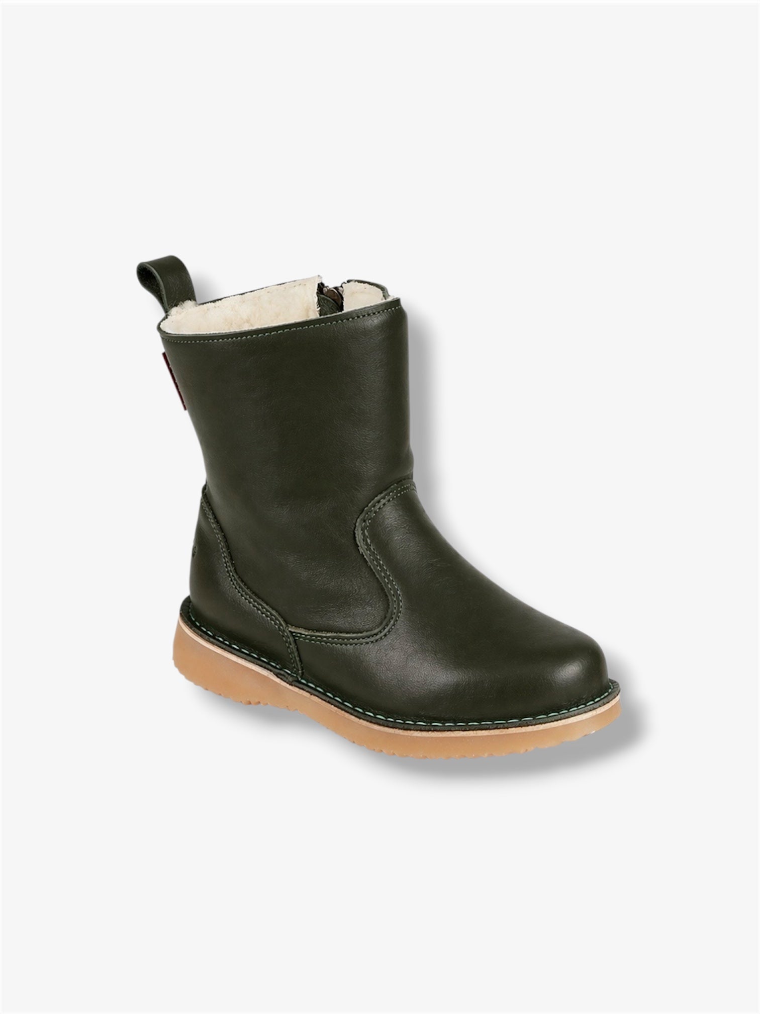 Dalebrook Wool-Lined Leather Boot in Olive Green