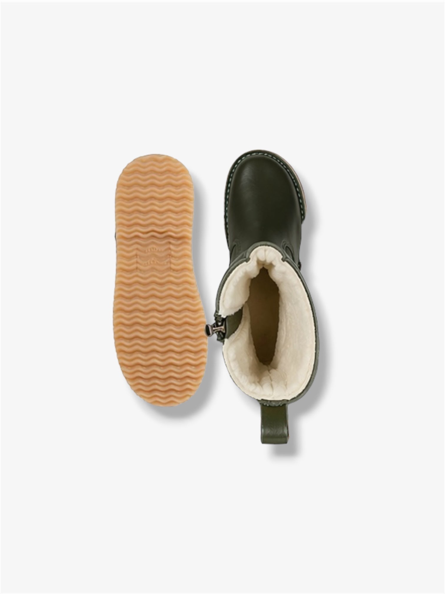 Dalebrook Wool-Lined Leather Boot in Olive Green