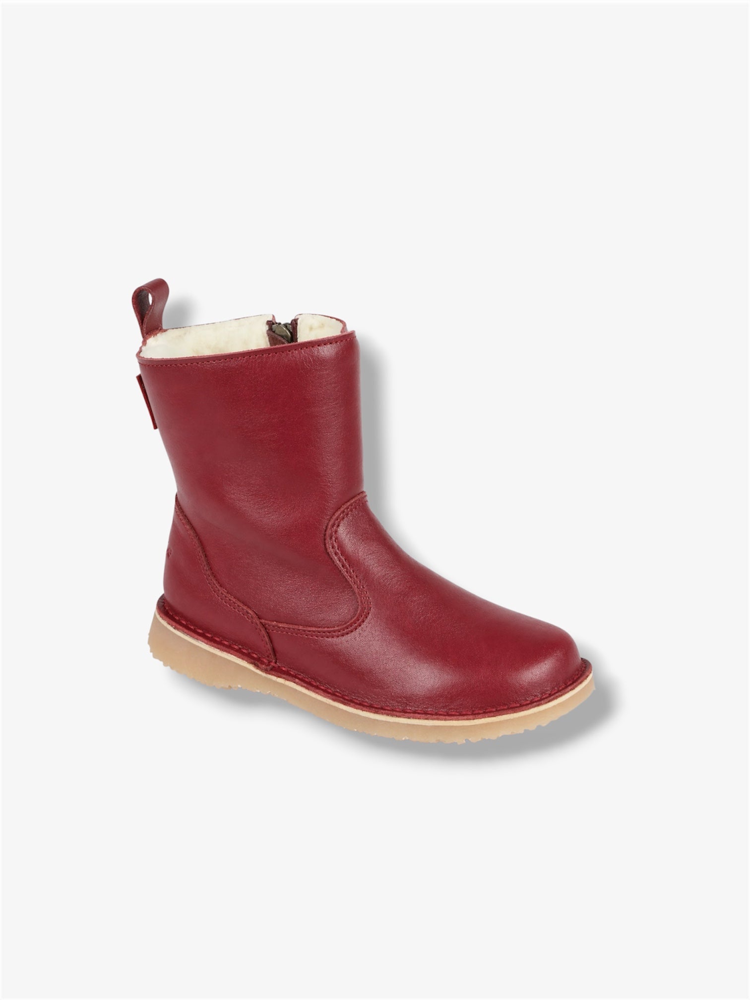 Dalebrook Wool-Lined Leather Boot in Aniline Ruby Red