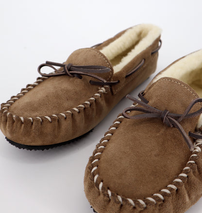 Pure Wool Lined Moccasin Slippers