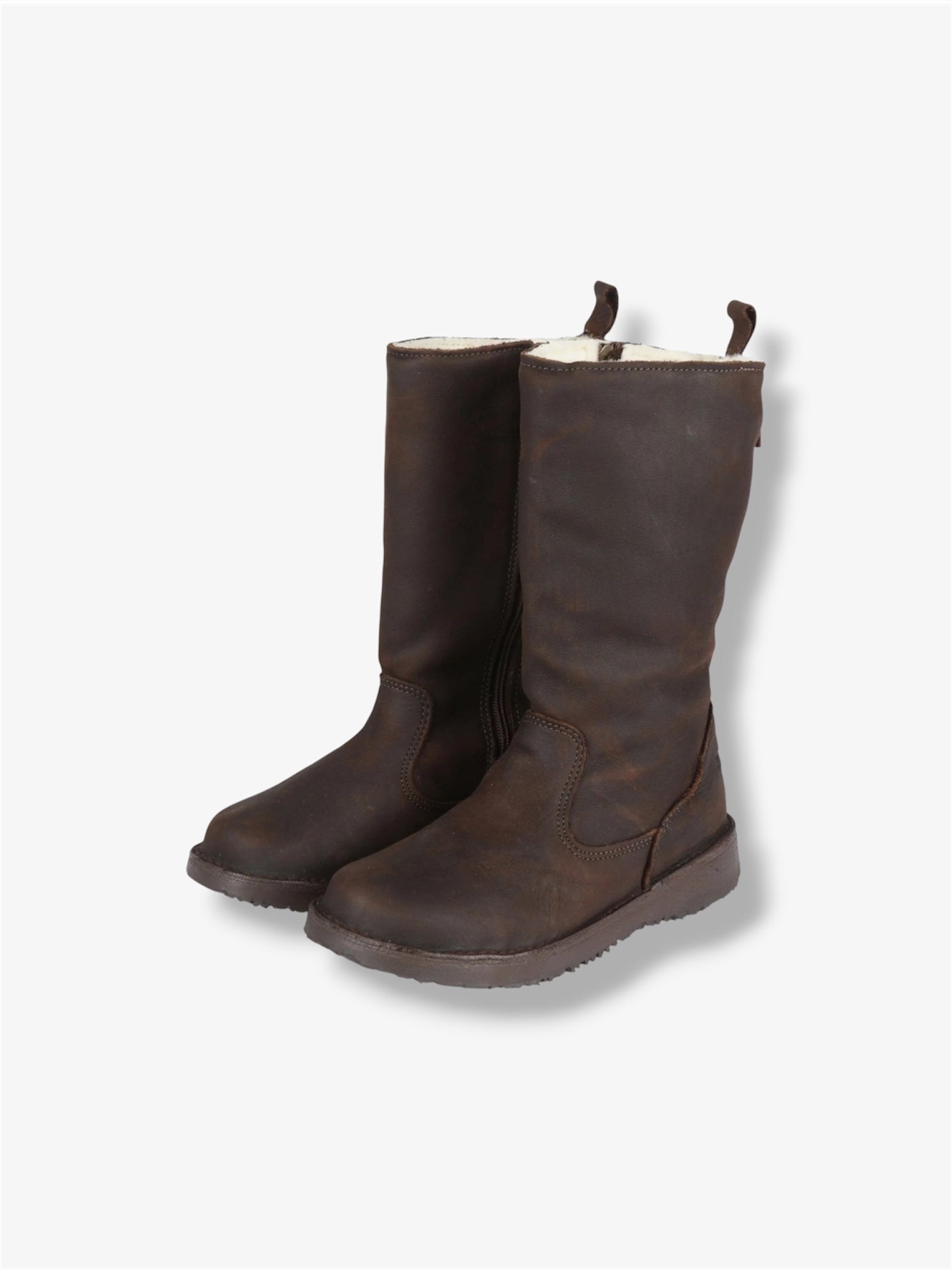 Sutherland Wool Lined Leather Boot in Milled Waxy Brown