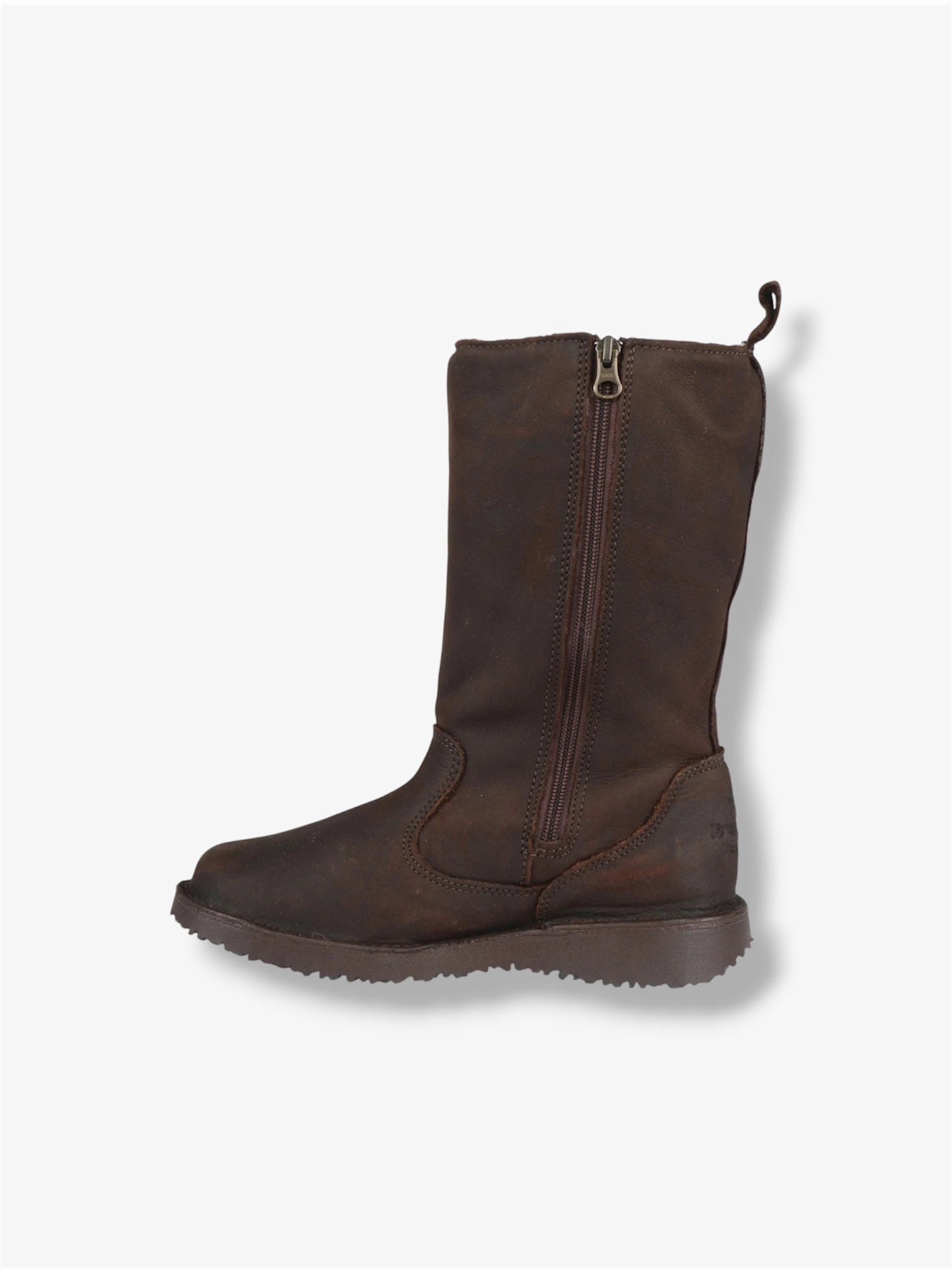 Sutherland Wool Lined Leather Boot in Milled Waxy Brown