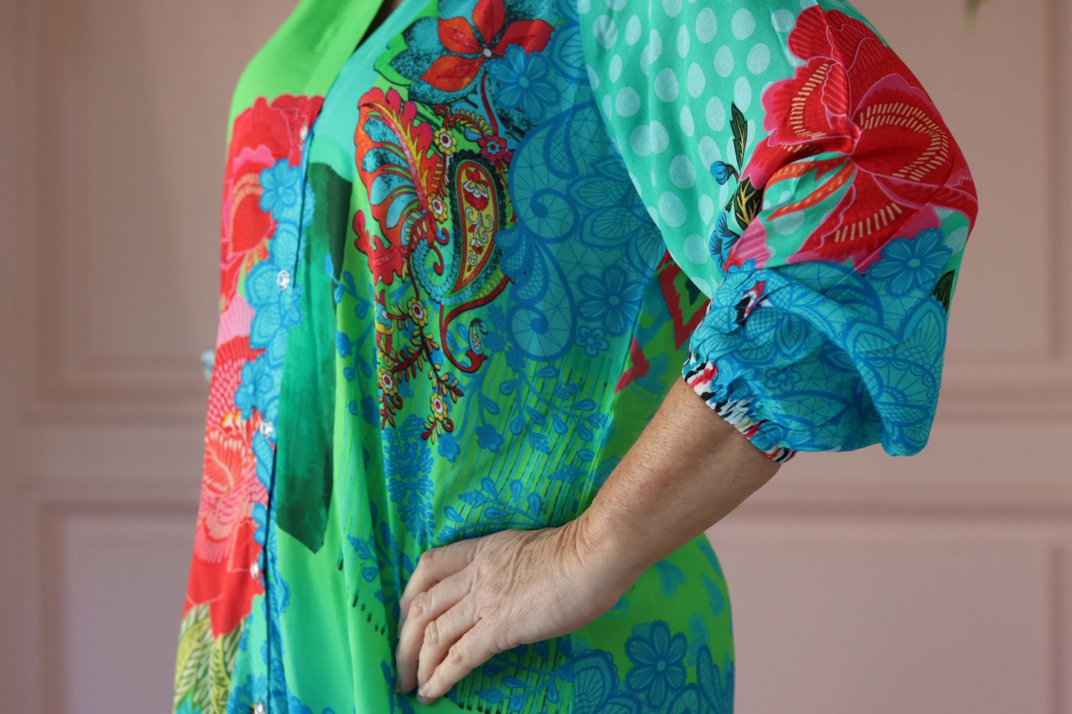 Arlene Raglan Dress in Lime