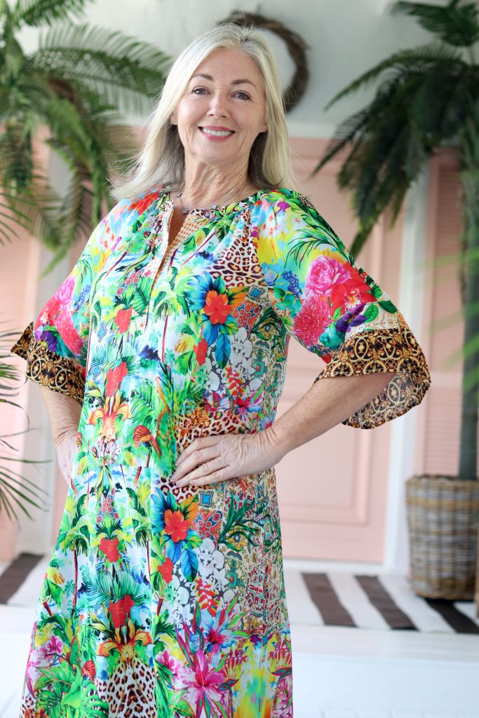 Ava Dress in Green Jungle