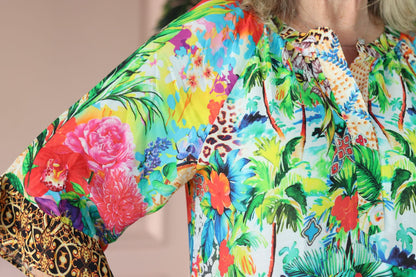 Ava Dress in Green Jungle