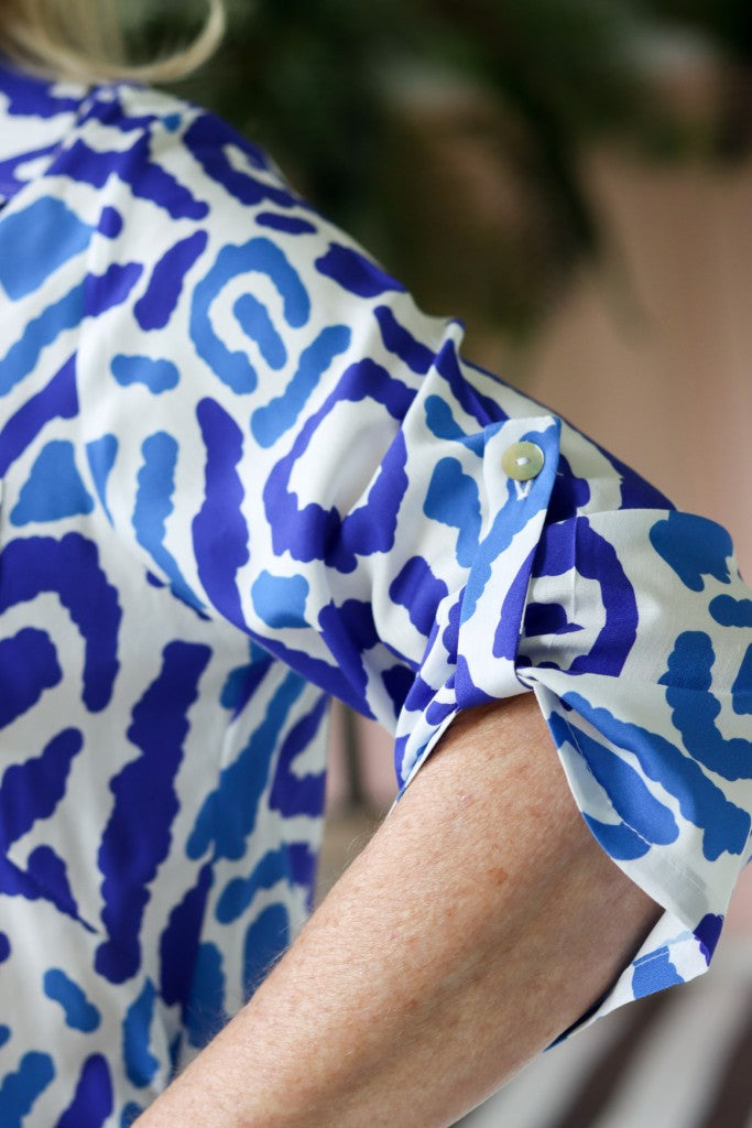 Chloe Shirt Dress in Royal