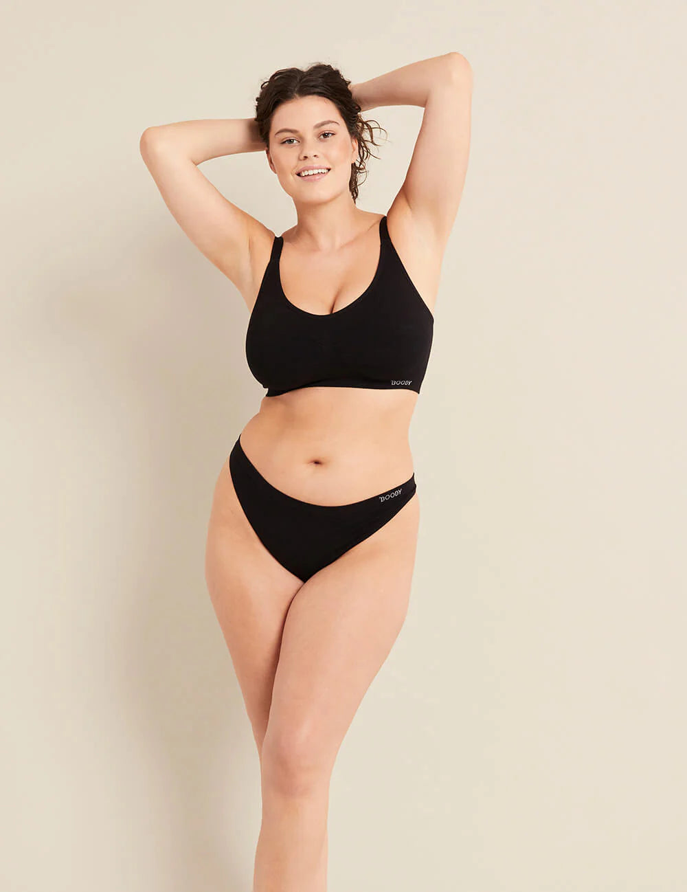 Bamboo Full Bust Wireless Bra in Black