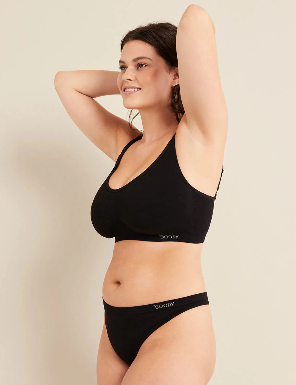 Bamboo Full Bust Wireless Bra in Black