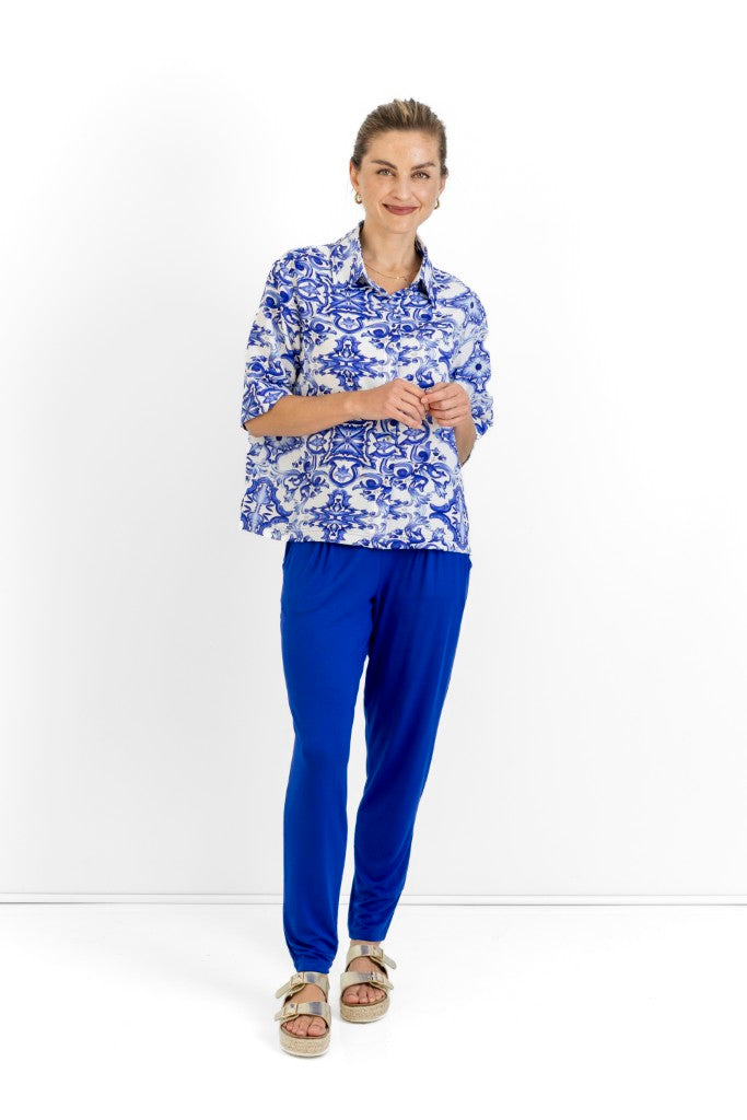 Gaia SS Shirt in Capri Blues