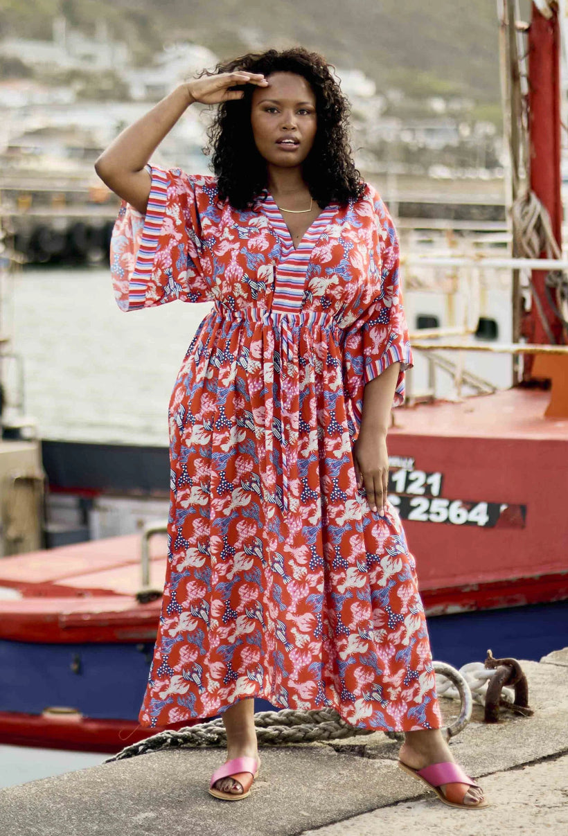 Kimbo Dress in Pink Lobsters