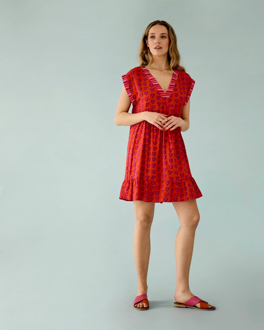 Hanky Dress in Cerise Cheetah