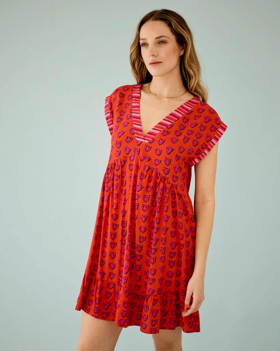 Hanky Dress in Cerise Cheetah