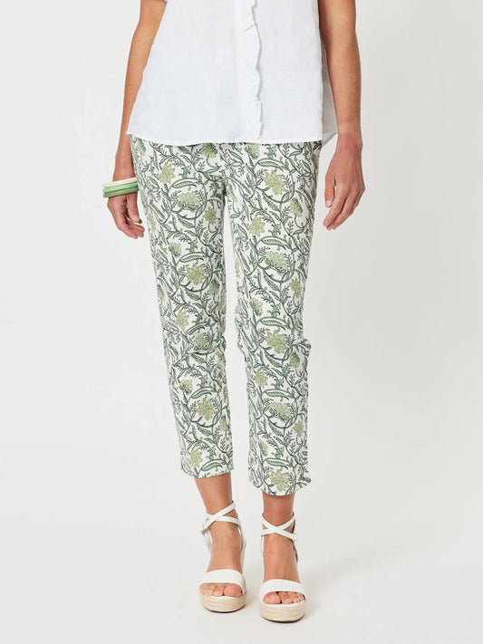 Leaf Print Crop Pant