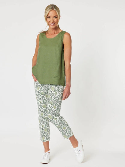 Leaf Print Crop Pant