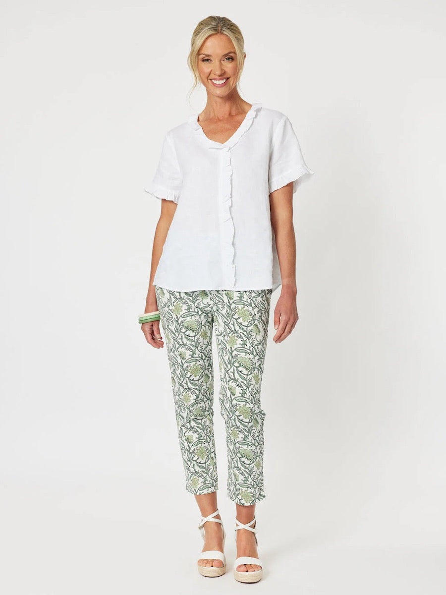 Leaf Print Crop Pant