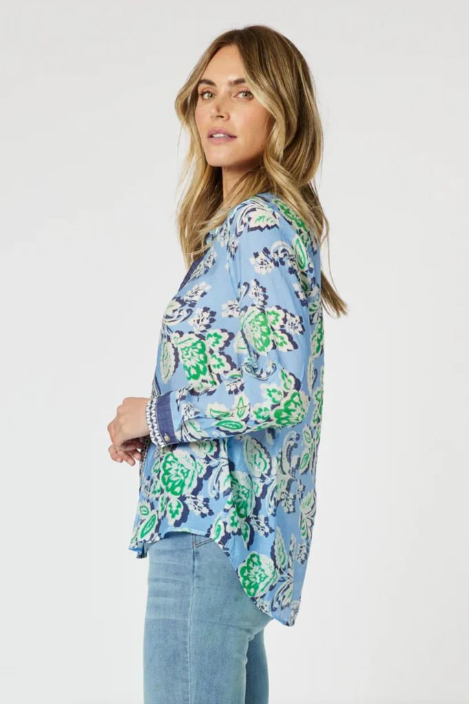 Coastal Print Shirt in Blue