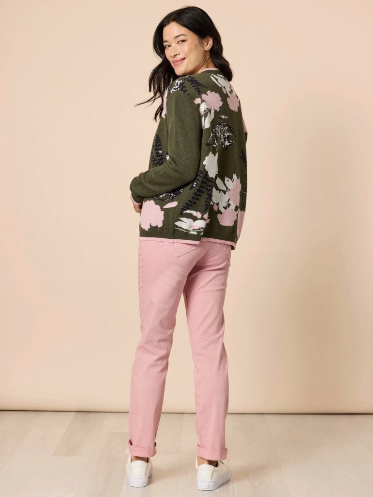 Colorado Knit Cardi in Khaki / Multi