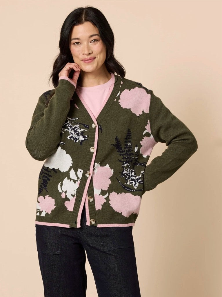 Colorado Knit Cardi in Khaki / Multi