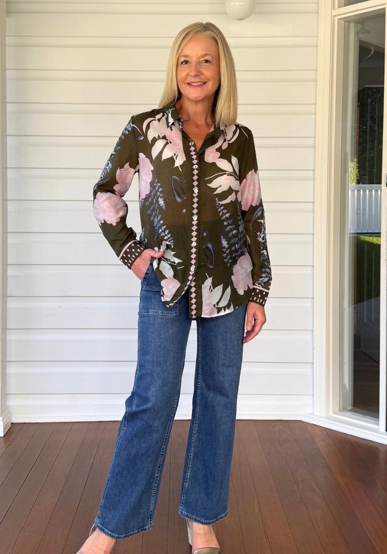 Colorado Print Shirt in Khaki Multi