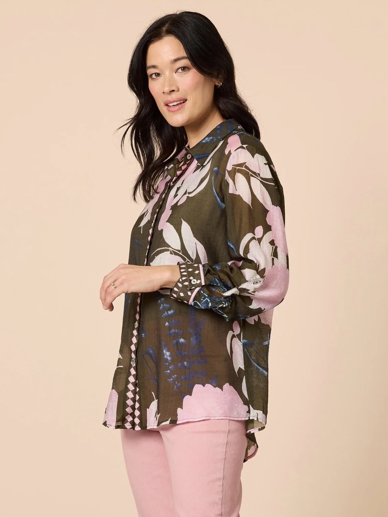 Colorado Print Shirt in Khaki Multi