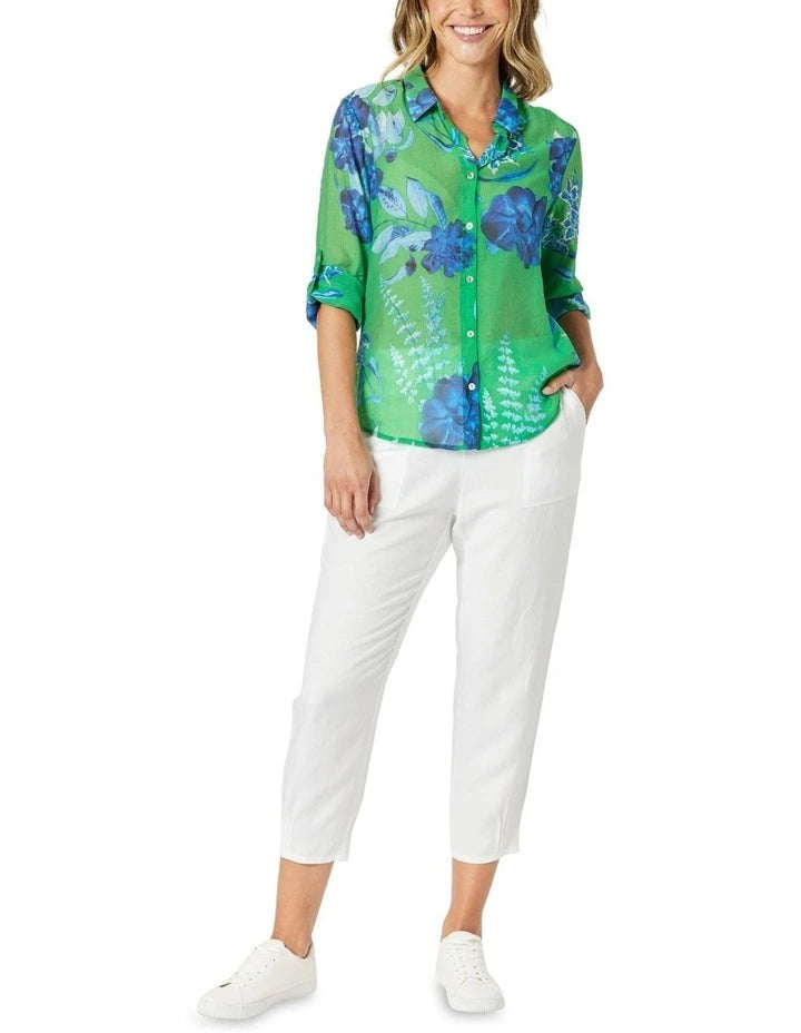 Garden Bloom Shirt in Elm Blue