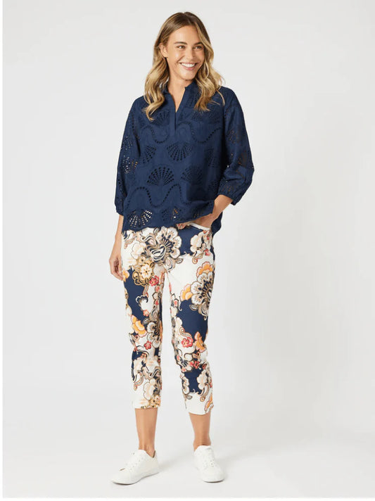 Lexi Print Pants in Navy Multi