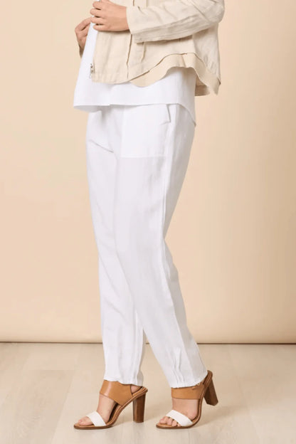 Lino Tapered Pants in White