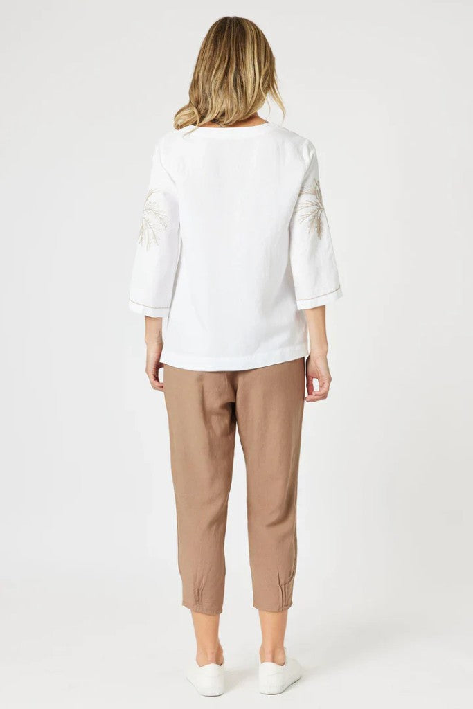 Lino Tapered Pant in Nutmeg