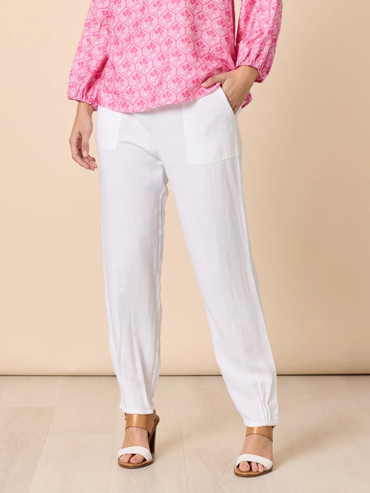 Lino Tapered Pants in White