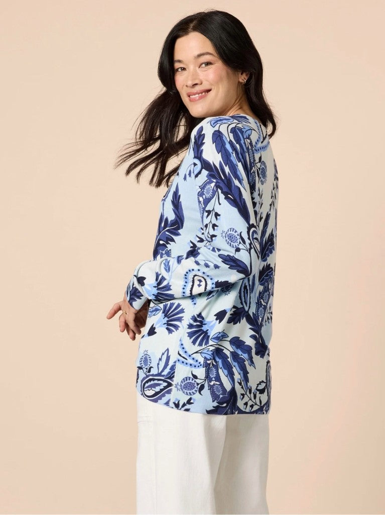 Newport Paisley Knit in Blue Multi