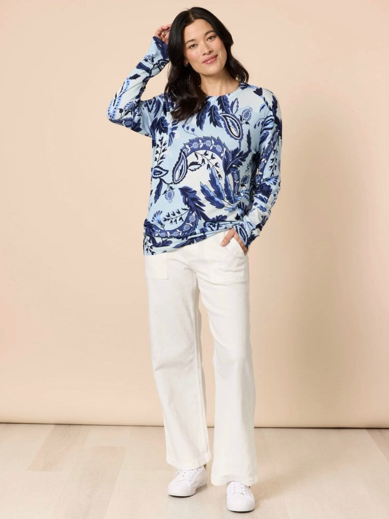 Newport Paisley Knit in Blue Multi