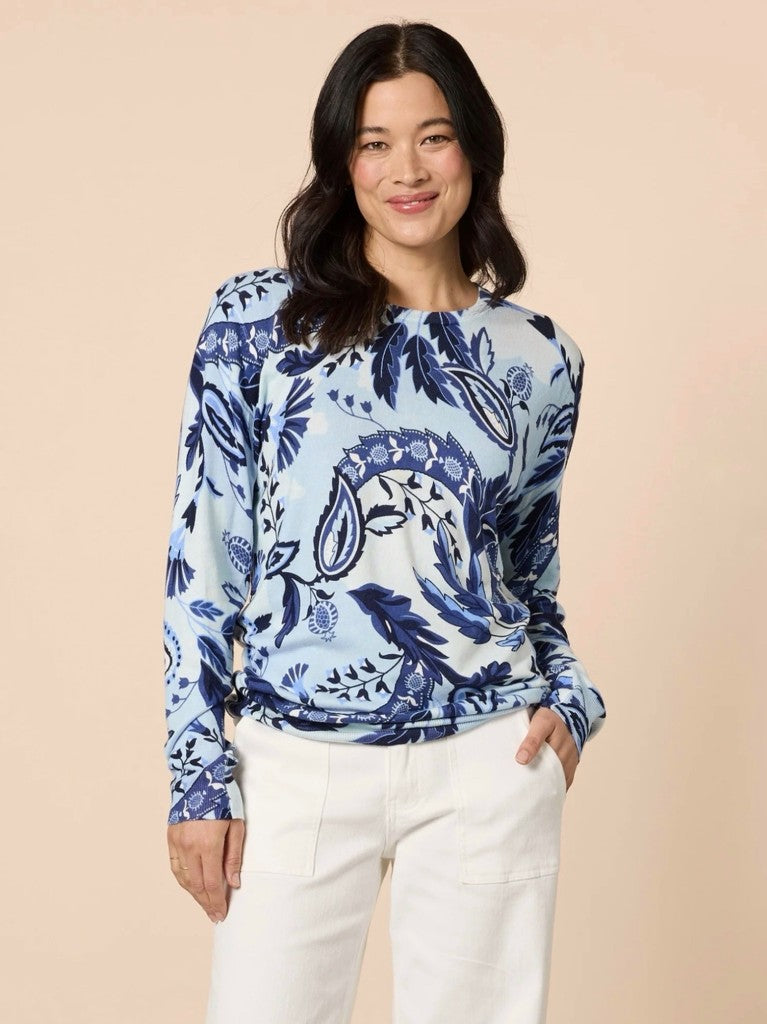 Newport Paisley Knit in Blue Multi